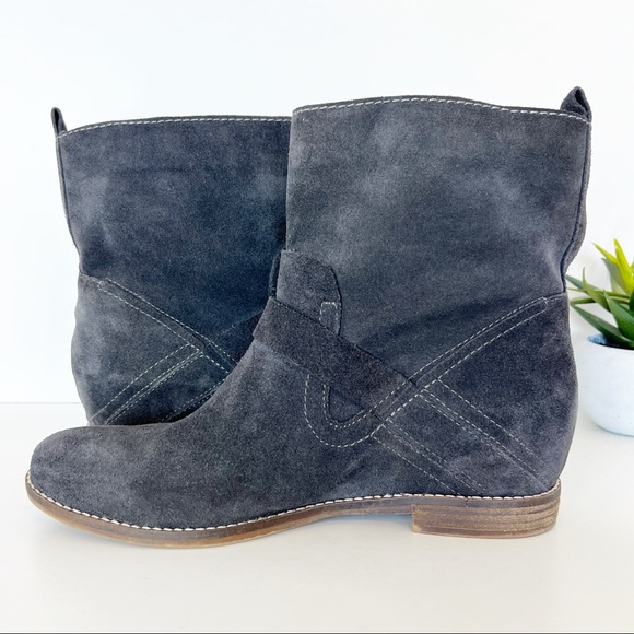 ✖️SOLD✖️•DOLCE VITA• Anthro Gray Suede Presley Moto Ankle Boot - Picture 5 of 12